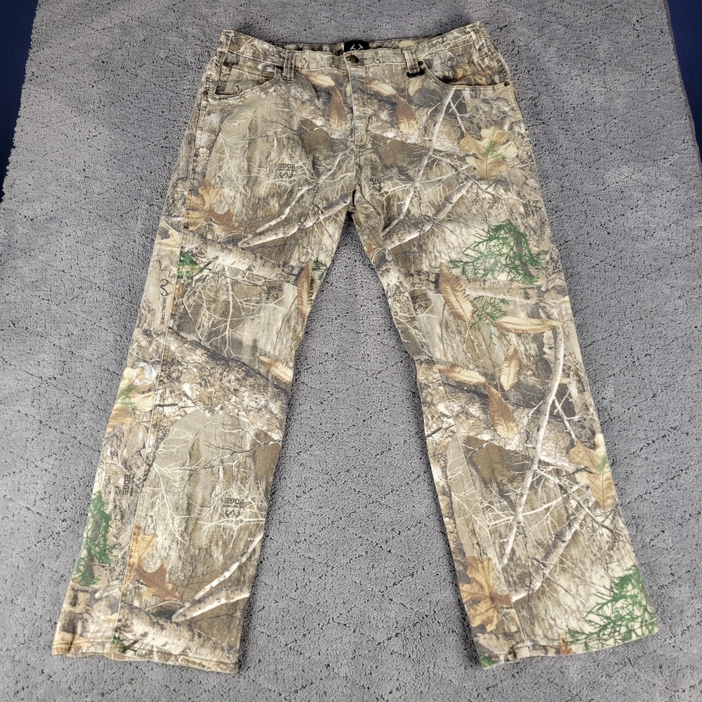 Realtree Jeans Mens 38x32 Camo Edge Denim Straight Leg Hunting Outdoors